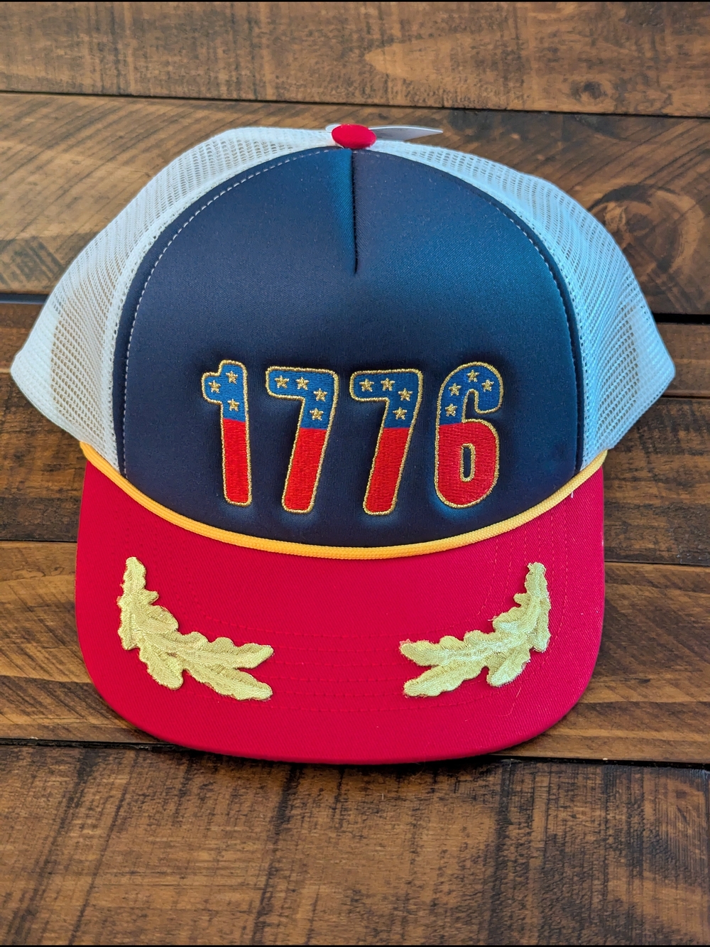 Patriotic 1776 4th Of July Cap Hat Adult Mens Adjustable SnapBack Trucker Mesh